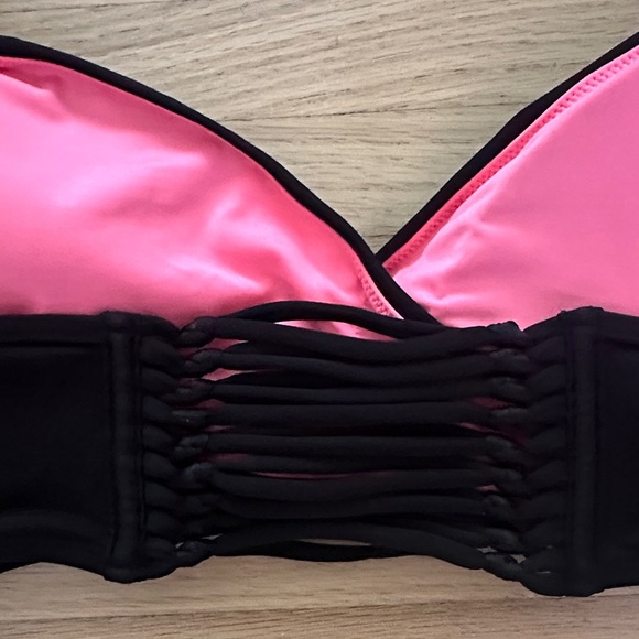 PINK by Victoria’s Secret Bikini Top with lace-up detail on back. size large - Picture 5 of 6